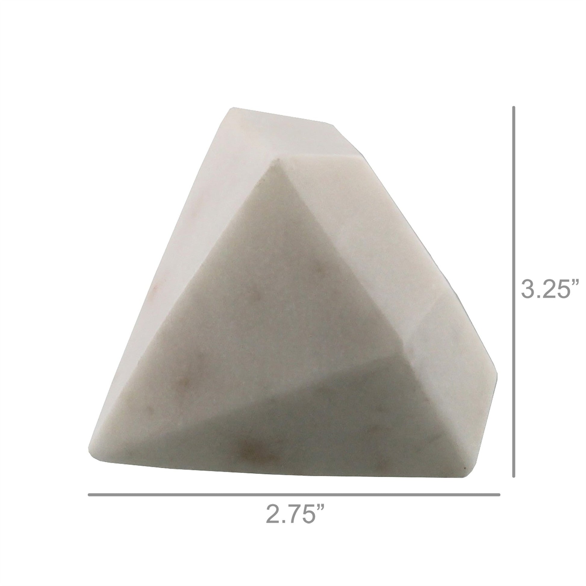 HomeRoots White Marble Diamond Sculpture