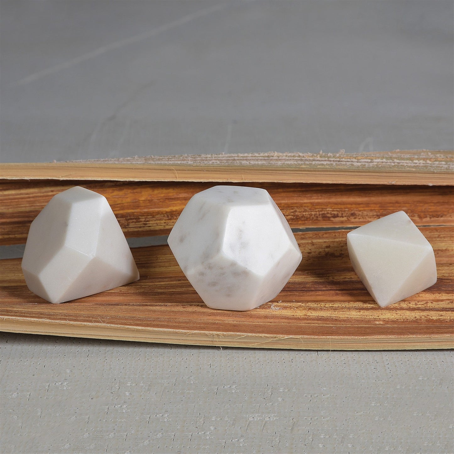 HomeRoots White Marble Diamond Sculpture
