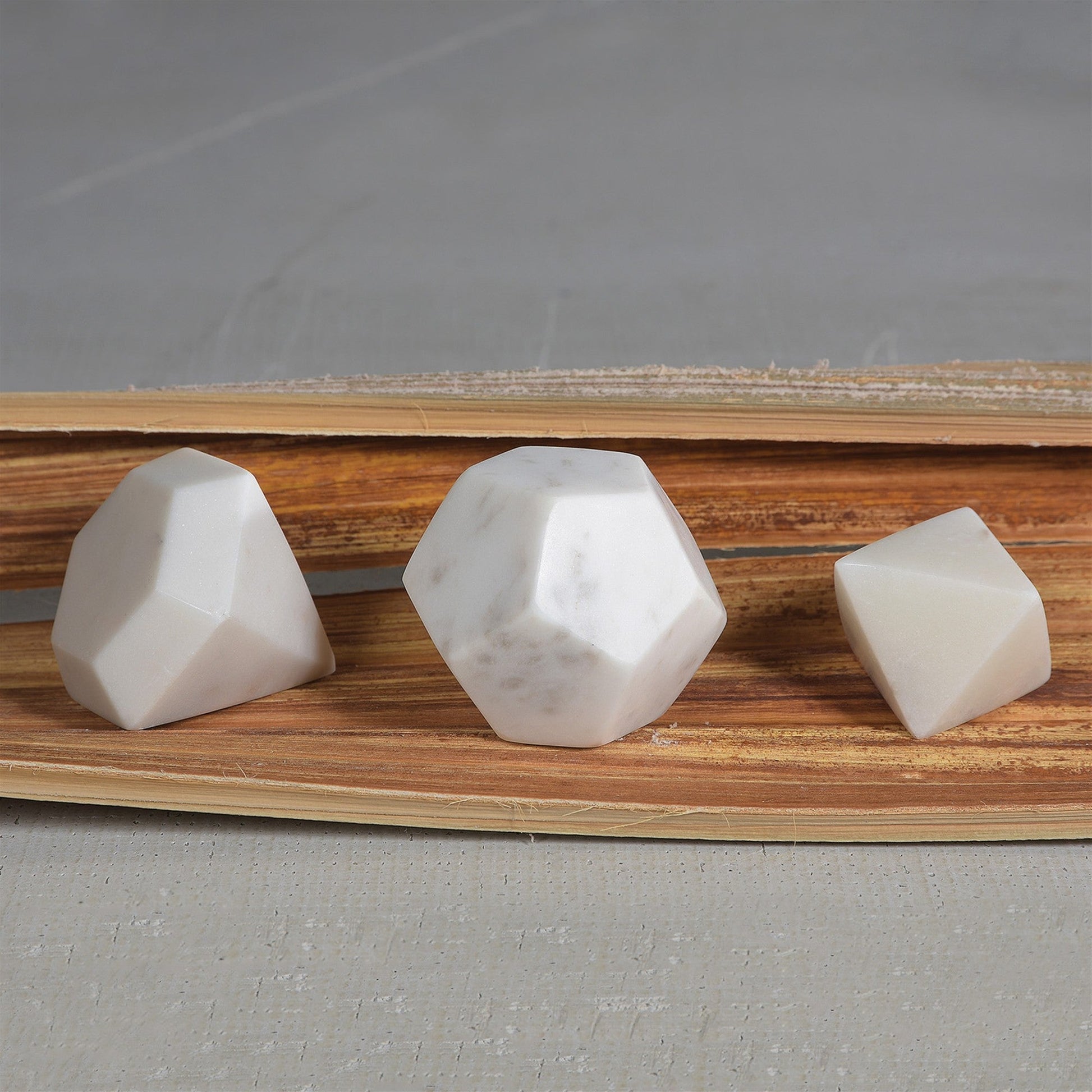 HomeRoots White Marble Diamond Sculpture
