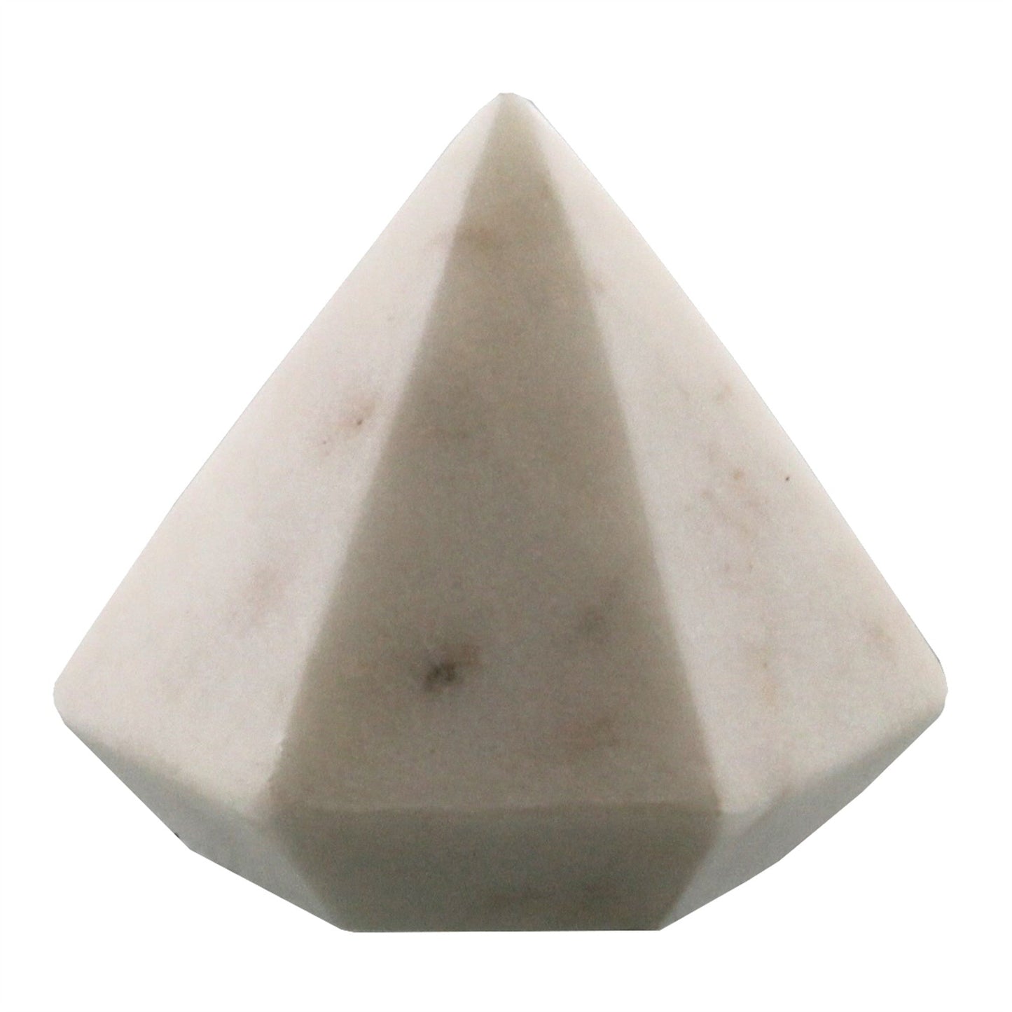 HomeRoots White Marble Diamond Sculpture