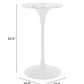 HomeRoots White Marble Pedestal Bar Table