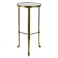 HomeRoots White Marble Side Table With Gold Finish