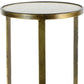 HomeRoots White Marble Side Table With Gold Finish