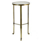 HomeRoots White Marble Side Table With Gold Finish