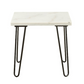 HomeRoots White Marble and Gold Geometric End Table