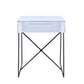 HomeRoots White Modern Metal End Table with Drawer