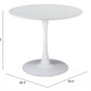 HomeRoots White Round Dining Table