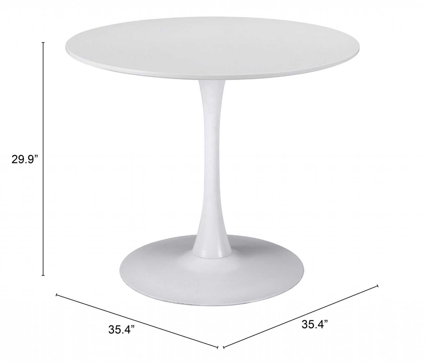 HomeRoots White Round Dining Table