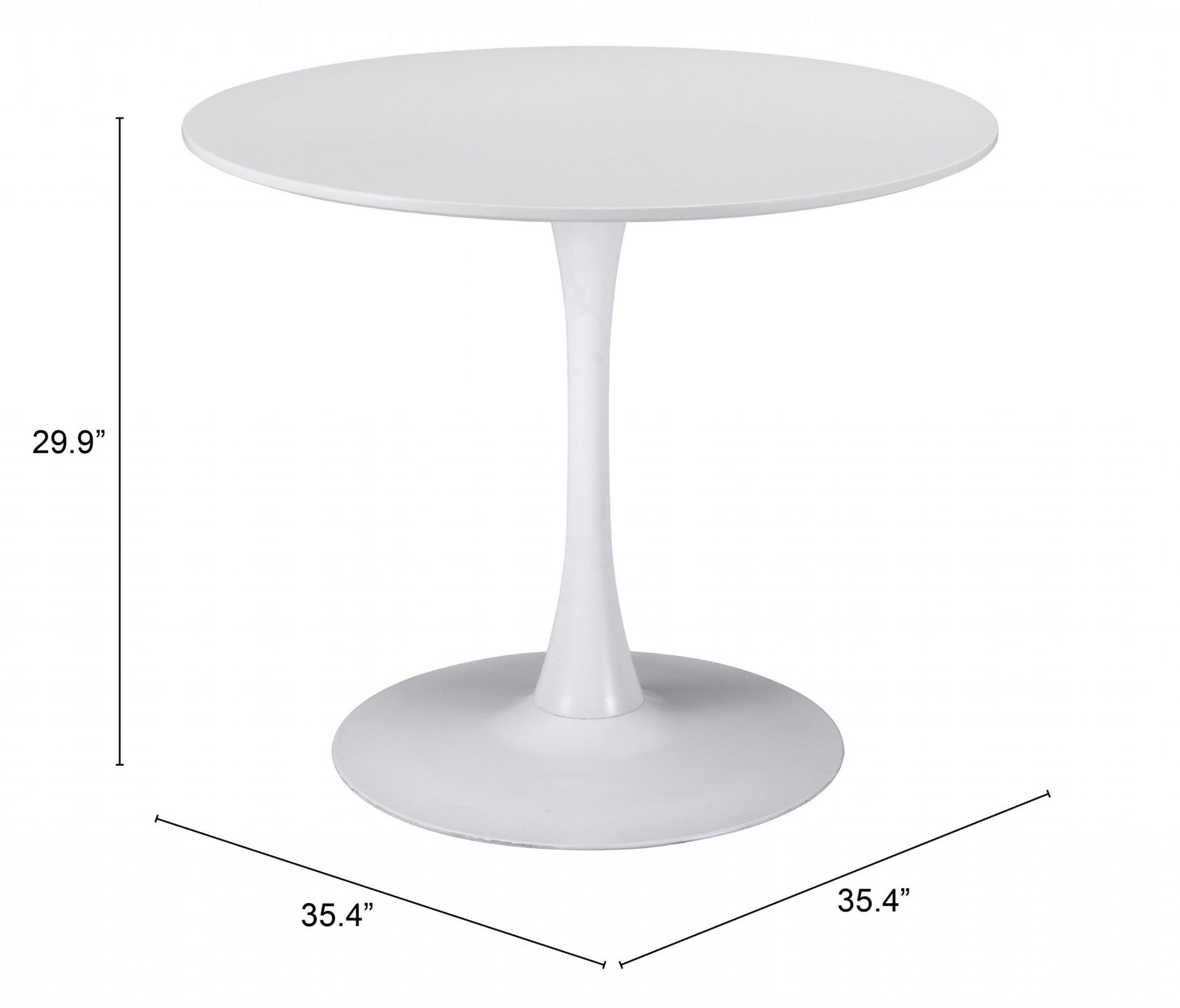 HomeRoots White Round Dining Table