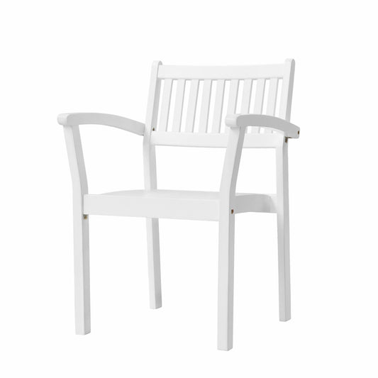 HomeRoots White Stacking Armchairs in Set of Two