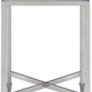 HomeRoots White and Chrome End Table with Ring Pull Drawer