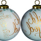 HomeRoots White and Gold Child of God Hand Painted Mouth Blown Glass Ornament