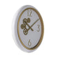 HomeRoots White and Gold Gears Minimal Wall Clock