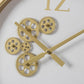 HomeRoots White and Gold Gears Minimal Wall Clock