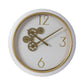 HomeRoots White and Gold Gears Minimal Wall Clock