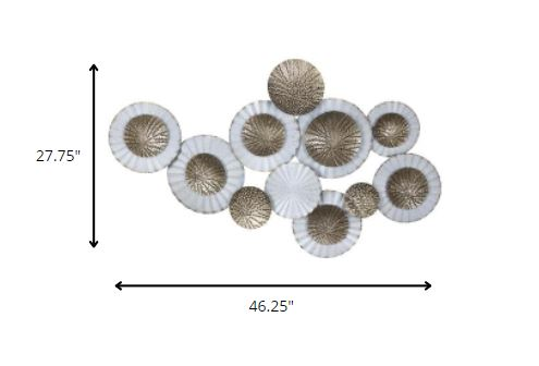 HomeRoots White and Gold Metal Plate Wall Decor
