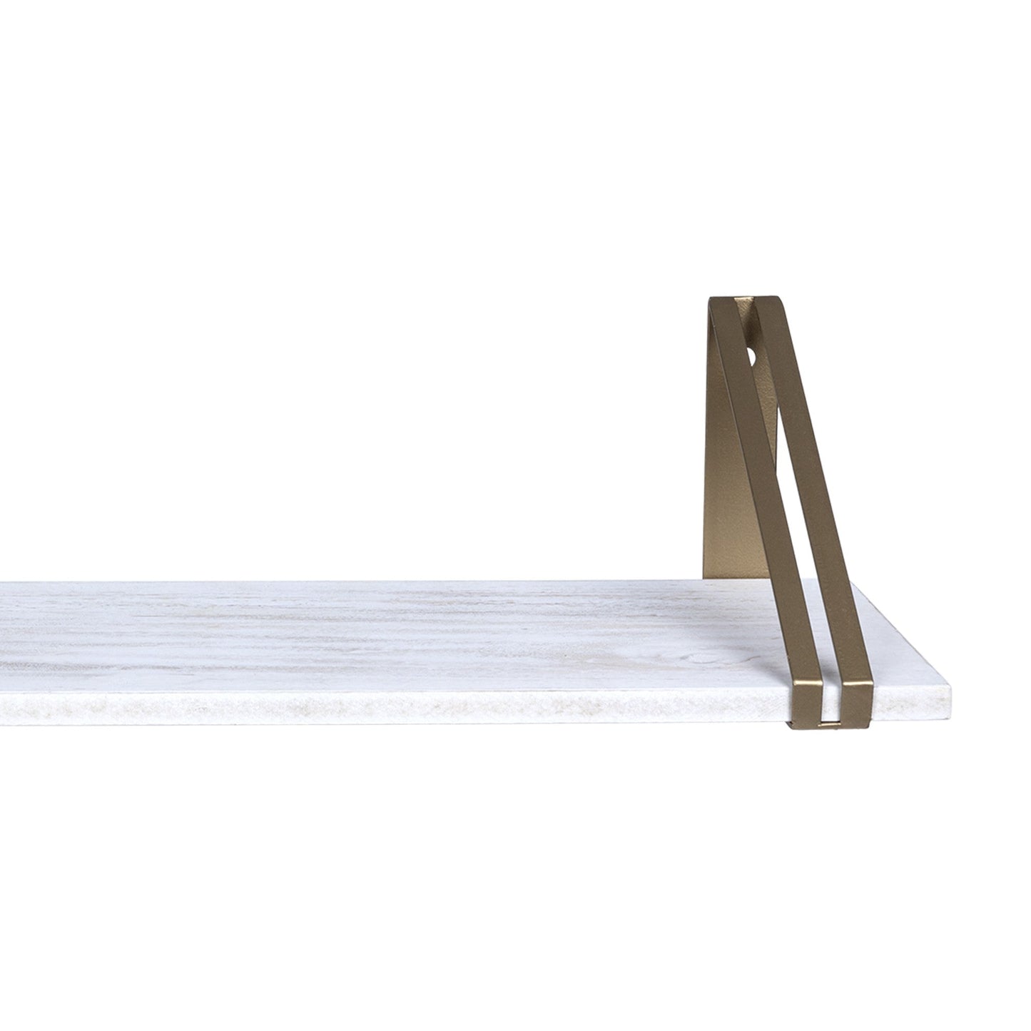 HomeRoots White and Gold Metal Wall Shelf