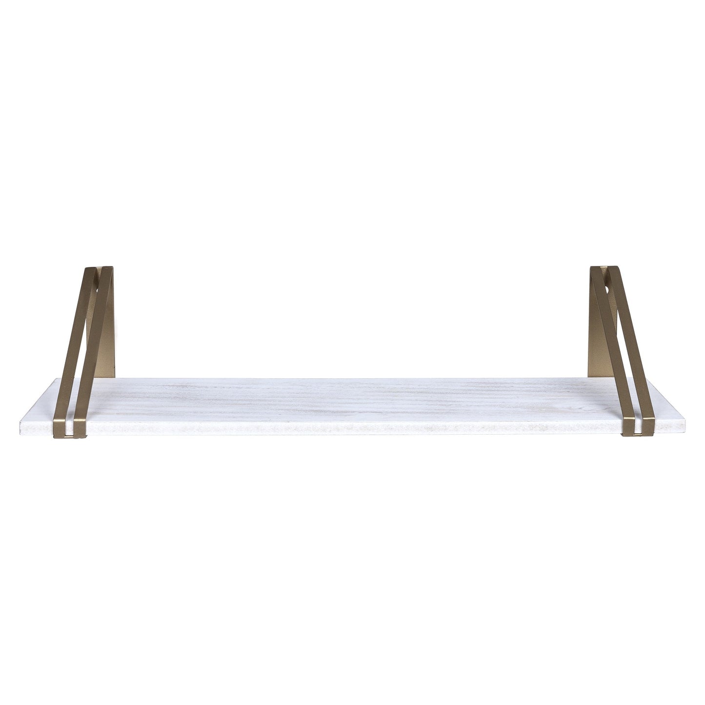HomeRoots White and Gold Metal Wall Shelf