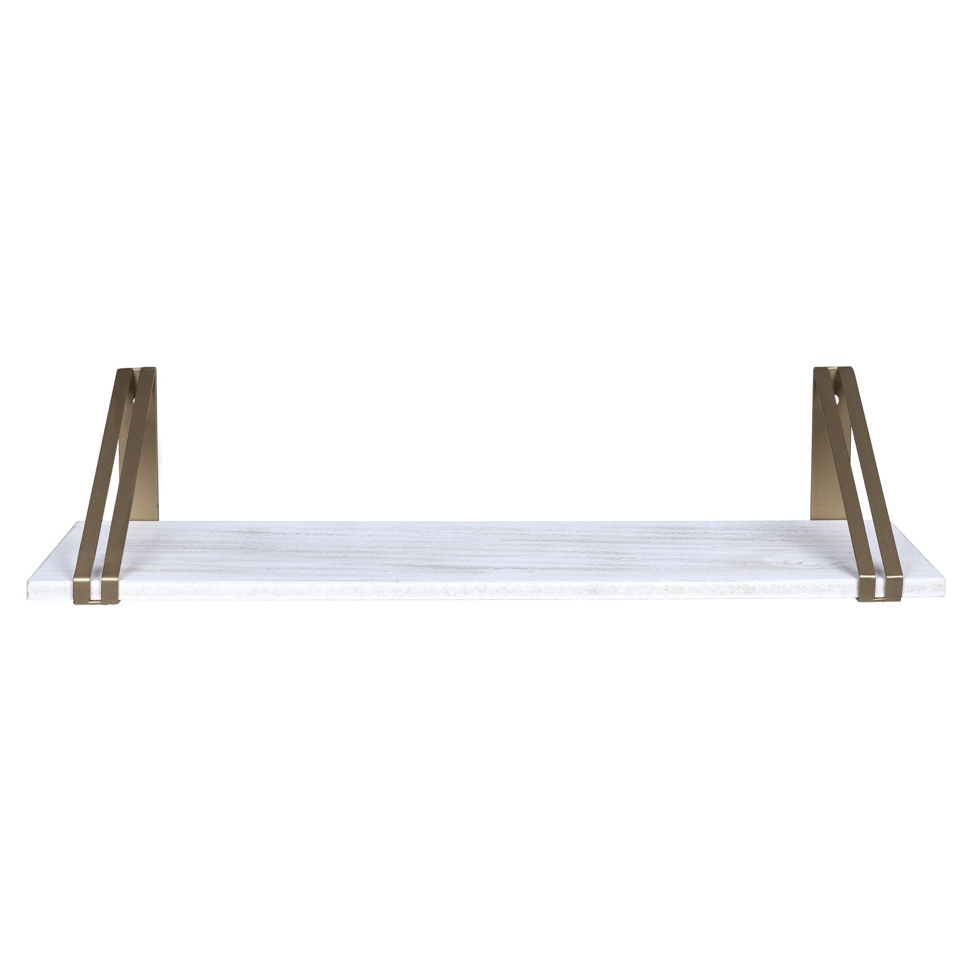 HomeRoots White and Gold Metal Wall Shelf