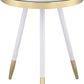 HomeRoots White and Gold Mirror Top Side Table