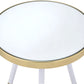 HomeRoots White and Gold Mirror Top Side Table