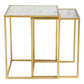 HomeRoots White and Gold Nesting Tables in Set of 2