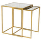 HomeRoots White and Gold Nesting Tables in Set of 2