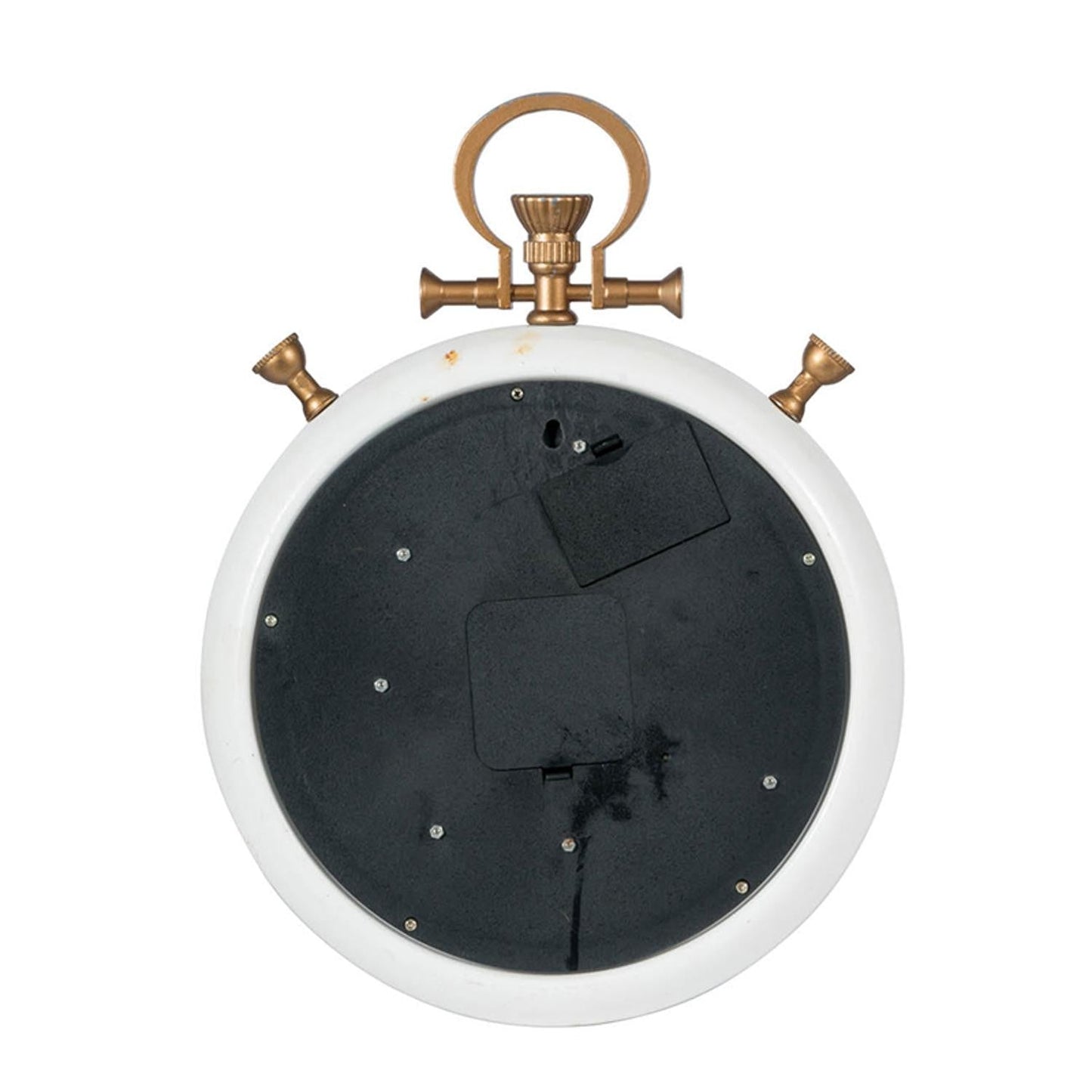 HomeRoots White and Gold Pocket Styled Vintage Wall Clock
