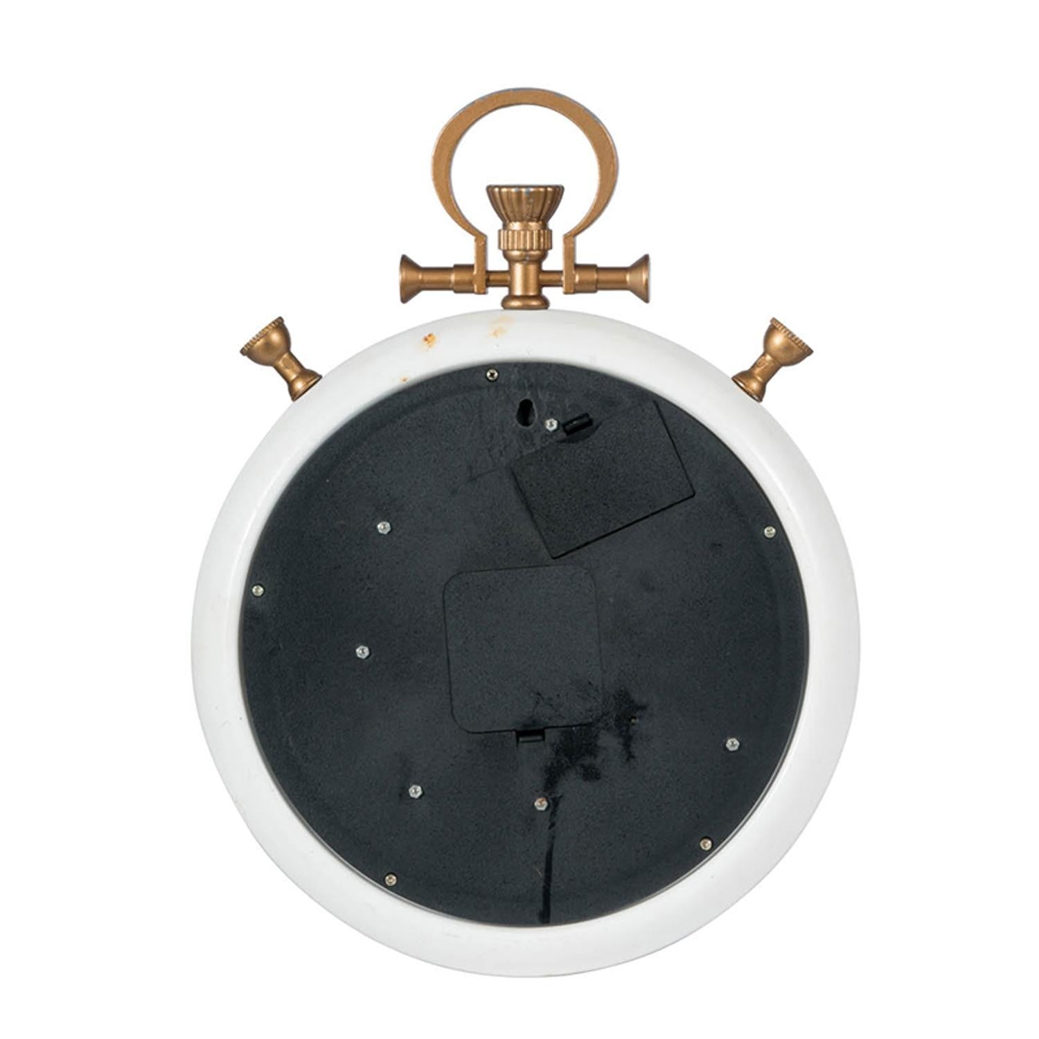 HomeRoots White and Gold Pocket Styled Vintage Wall Clock