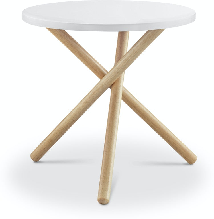 HomeRoots White and Natural Trio End or Side Table