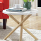 HomeRoots White and Natural Trio End or Side Table