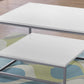 HomeRoots White and Silver Metal Table in Set of 3
