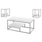 HomeRoots White and Silver Metal Table in Set of 3