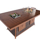 HomeRoots Wicker Outdoor Gas Fire Pit Table With Ice Bucket in Brown Finish