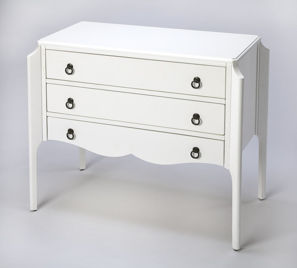 HomeRoots Wilshire Accent Chest in Glossy White Finish
