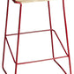 HomeRoots Wood And Red Metal Bar Stool