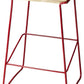 HomeRoots Wood And Red Metal Bar Stool