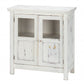 HomeRoots Wood And Wire 2-Door Accent Cabinet in Rustic White Finish