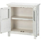 HomeRoots Wood And Wire 2-Door Accent Cabinet in Rustic White Finish