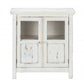 HomeRoots Wood And Wire 2-Door Accent Cabinet in Rustic White Finish