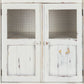 HomeRoots Wood And Wire 2-Door Accent Cabinet in Rustic White Finish