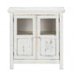 HomeRoots Wood And Wire 2-Door Accent Cabinet in Rustic White Finish