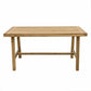 HomeRoots Wood Dining Table With Leg Support in Natural Finish