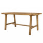 HomeRoots Wood Dining Table With Leg Support in Natural Finish