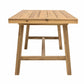 HomeRoots Wood Dining Table With Leg Support in Natural Finish