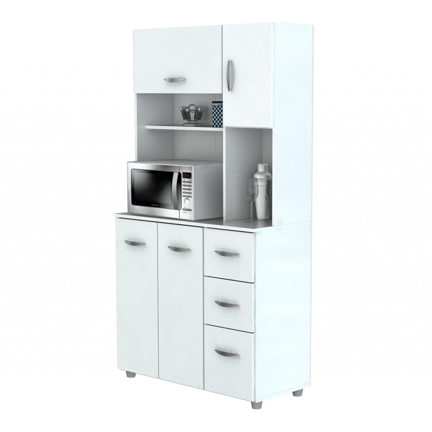 HomeRoots Wood Kitchen Storage Cabinet In White Finish