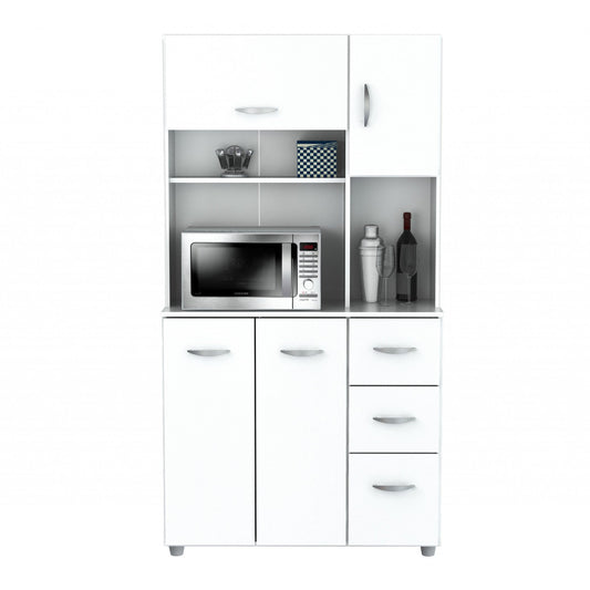 HomeRoots Wood Kitchen Storage Cabinet In White Finish