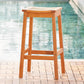 HomeRoots Wood Patio Dining Stool in Natural Finish
