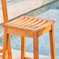 HomeRoots Wood Patio Dining Stool in Natural Finish
