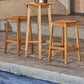 HomeRoots Wood Patio Dining Stool in Natural Finish